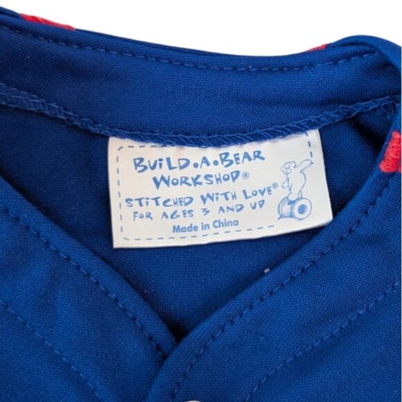 Build-A-Bear Clothes Varsity Baseball Blue Jersey Shirt Striped Pants Outfit - Picture 6 of 6